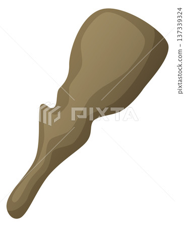Primitive club cartoon icon. Caveman ancient weapon Primitive club cartoon icon. Caveman ancient weapon 137339324