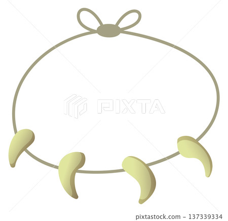 Tribal necklace cartoon icon. Hunting animal teeth hanging Tribal necklace cartoon icon. Hunting animal teeth hanging 137339334