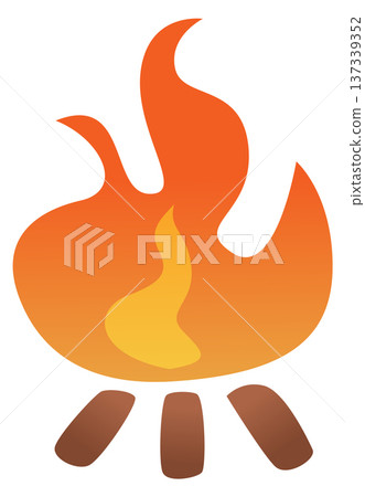 Bonfire color symbol. Campfire icon. Burning flame Bonfire color symbol. Campfire icon. Burning flame 137339352