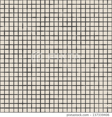 Small scale charcoal square grid seamless geometric texture for fabric wallpaper packaging and surface design 137339406
