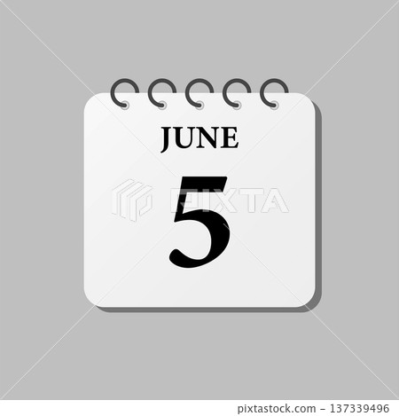 Icon page calendar day - 5 June Icon page calendar day - 5 June 137339496