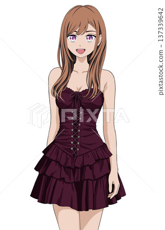 A woman in a black dress A woman in a black dress 137339642