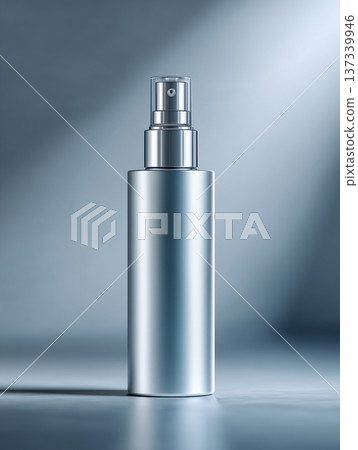 銀色極簡化妝噴霧瓶 | 護膚精華噴霧容器包裝模型 137339946
