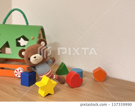 積木和泰迪熊兒童玩具 137339990