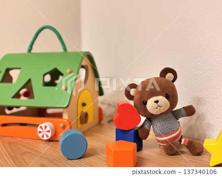 Building blocks and teddy bear Building blocks and teddy bear 137340106