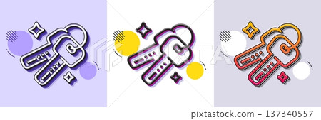 Keys line icon. Halftone dotted pattern. Gradient icon with grain shadow. Door access lock sign. Buy new house symbol. Line keys icon. Various designs. Vector Keys line icon. Halftone dotted pattern. Gradient icon with grain shadow. Door access lock sign. Buy new house symbol. Line keys icon. Various designs. Vector 137340557