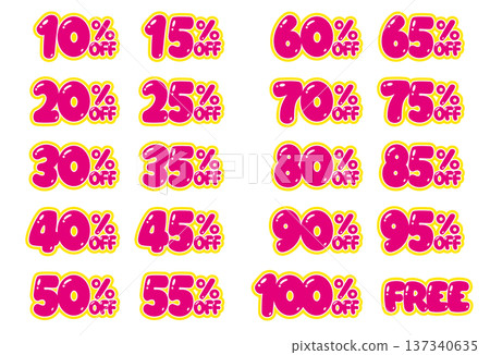 Discount Rate Number Set 10%-100% OFF FREE Plump Pop Advertisement Discount Rate Number Set 10%-100% OFF FREE Plump Pop Advertisement 137340635