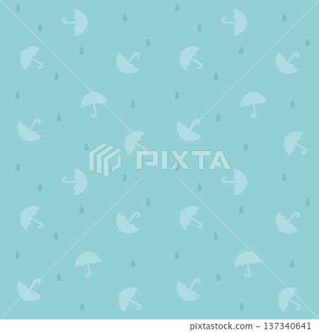 雨傘與雨滴無縫圖案背景 | 六月雨季淺藍色紋理向量圖 雨傘與雨滴無縫圖案背景 | 六月雨季淺藍色紋理向量圖 137340641