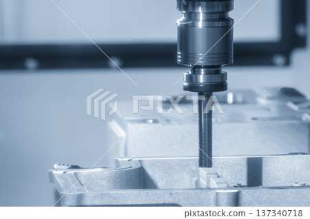 High-precision finishing of aluminum automotive components using a CNC milling machine with a flat nose end mill for superior surface flatness. High-precision finishing of aluminum automotive components using a CNC milling machine with a flat nose end mill for superior surface flatness. 137340718