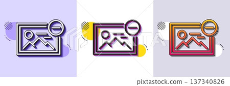 Remove image line icon. Halftone dotted pattern. Gradient icon with grain shadow. Photo thumbnail sign. Picture placeholder symbol. Line remove image icon. Various designs. Vector Remove image line icon. Halftone dotted pattern. Gradient icon with grain shadow. Photo thumbnail sign. Picture placeholder symbol. Line remove image icon. Various designs. Vector 137340826