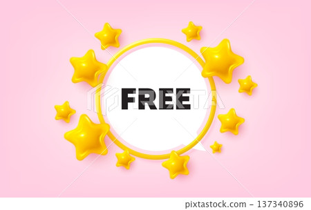 Free frame banner. Speech bubble offer. Free tag. Special offer sign. Sale promotion symbol. 3d stars glitter tag. Golden frame banner. Vector Free frame banner. Speech bubble offer. Free tag. Special offer sign. Sale promotion symbol. 3d stars glitter tag. Golden frame banner. Vector 137340896