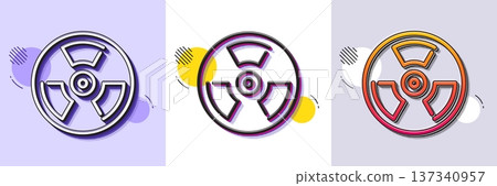 Chemical hazard line icon. Halftone dotted pattern. Gradient icon with grain shadow. Laboratory toxic sign. Chemistry warning symbol. Line chemical hazard icon. Various designs. Vector Chemical hazard line icon. Halftone dotted pattern. Gradient icon with grain shadow. Laboratory toxic sign. Chemistry warning symbol. Line chemical hazard icon. Various designs. Vector 137340957
