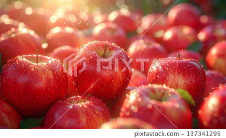 很多鮮紅的蘋果的圖片 137341295