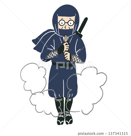 忍者結印，引爆火藥球，消失在煙霧中。 137341315