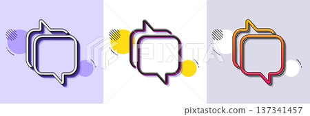 Messenger line icon. Halftone dotted pattern. Gradient icon with grain shadow. Speech bubble sign. Chat message symbol. Line messenger icon. Various designs. Vector Messenger line icon. Halftone dotted pattern. Gradient icon with grain shadow. Speech bubble sign. Chat message symbol. Line messenger icon. Various designs. Vector 137341457