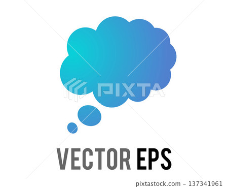 Abstract gradient blue thought bubble icon with small circles Abstract gradient blue thought bubble icon with small circles 137341961