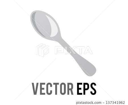 Simple, clean illustration of a silver spoon Simple, clean illustration of a silver spoon 137341962