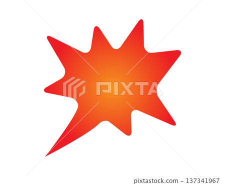 Explosion shape with red and orange gradient Explosion shape with red and orange gradient 137341967