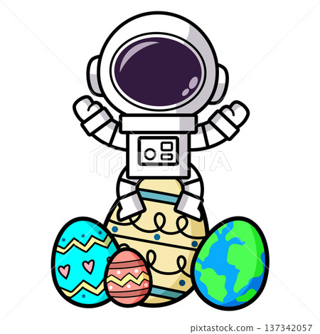 Easter eggs with astronauts, Easter Space Explorer 137342057