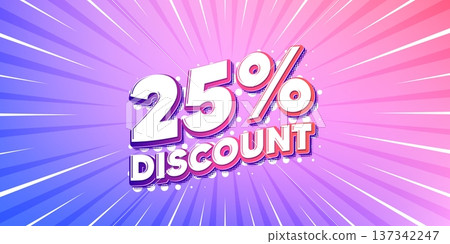 Discount sun rays gradient banner. Light burst background. 25 percent discount. Sale offer price sign. Special offer symbol. Gradient sun rays. Sunburst light. Vector Discount sun rays gradient banner. Light burst background. 25 percent discount. Sale offer price sign. Special offer symbol. Gradient sun rays. Sunburst light. Vector 137342247