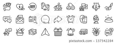 Creativity, Podium and Hand washing line icons pack. Share, Message, Paper plane icons. Headphone, Fraud, Volunteer web icon. Refund commission, Jobless, Surprise pictogram. Vector Creativity, Podium and Hand washing line icons pack. Share, Message, Paper plane icons. Headphone, Fraud, Volunteer web icon. Refund commission, Jobless, Surprise pictogram. Vector 137342284