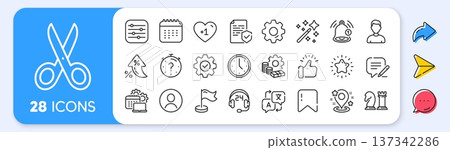 Business line icons. Interest rate, AI generate, Inflation icons. Language translate, Chess strategy and Notice alert set. Profile headshot, location place and annual calendar line icons. Vector Business line icons. Interest rate, AI generate, Inflation icons. Language translate, Chess strategy and Notice alert set. Profile headshot, location place and annual calendar line icons. Vector 137342286