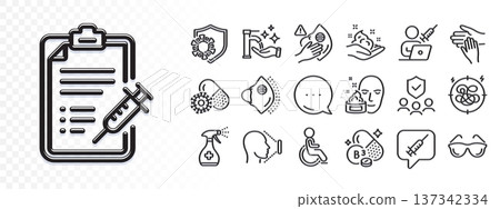 Washing hands, Vaccination appointment and Eyeglasses line icons for web app. Glare of light effect. Message icon. Pack of Face id, Niacin vitamin, Coronavirus pictogram icons. Vector Washing hands, Vaccination appointment and Eyeglasses line icons for web app. Glare of light effect. Message icon. Pack of Face id, Niacin vitamin, Coronavirus pictogram icons. Vector 137342334