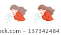 Sneezing woman (upper body) 137342484