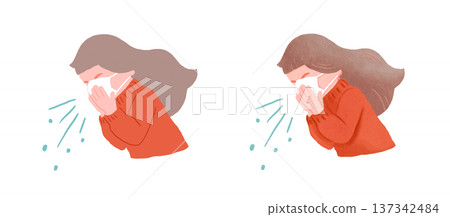 打噴嚏的女人(上半身) 打噴嚏的女人(上半身) 137342484