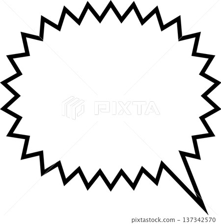 Simple, jagged speech bubble with lots of text - horizontal Simple, jagged speech bubble with lots of text - horizontal 137342570