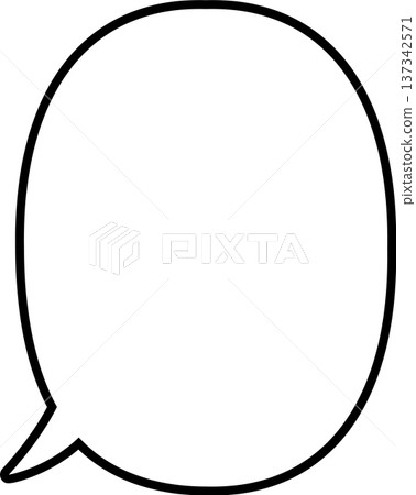 Simple and easy to use speech bubble for business or manga, with lots of text - Vertical 137342571