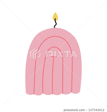 Cute pink rainbow candle illustration. Cute pink rainbow candle illustration. 137342612