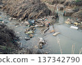Polluted River with Debris and Waste 137342790