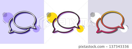 Messenger line icon. Halftone dotted pattern. Gradient icon with grain shadow. Speech bubble sign. Chat message symbol. Line messenger icon. Various designs. Vector Messenger line icon. Halftone dotted pattern. Gradient icon with grain shadow. Speech bubble sign. Chat message symbol. Line messenger icon. Various designs. Vector 137343336