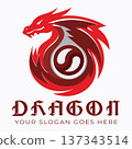 A dragon logo represents strength power. 137343514