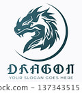 A dragon logo represents strength power. 137343515