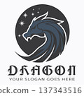 A dragon logo represents strength power. 137343516