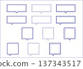 Square speech bubble set (blue) 137343517