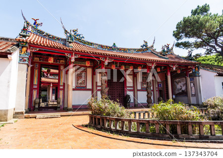 View of the Confucius Temple in Hsinchu City, Taiwan. This is a historic heritage site featuring a Chinese-style building that is over a hundred years old. View of the Confucius Temple in Hsinchu City, Taiwan. This is a historic heritage site featuring a Chinese-style building that is over a hundred years old. 137343704