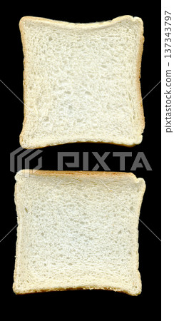 two slices of toast 137343797
