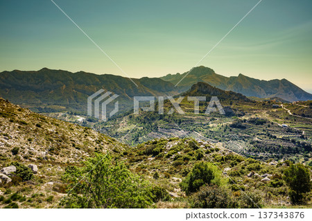 mountains landscape and coast view, Spain mountains landscape and coast view, Spain 137343876