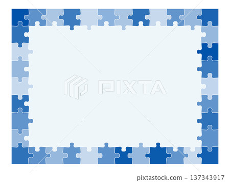 Simple jigsaw puzzle frame 137343917