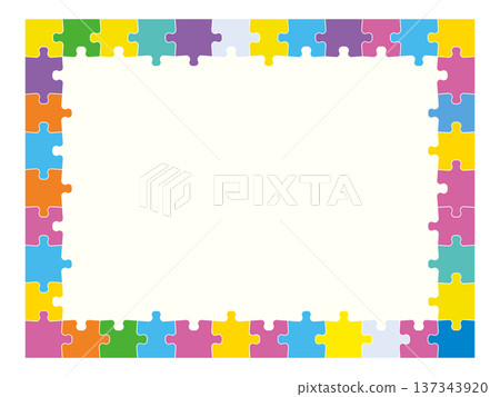 Simple jigsaw puzzle frame 137343920