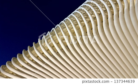 Elegant Illuminated Architectural Forms. Sleek Structures With Luminous Evening Accents. Contemporary Buildings Illuminated Featuring Flowing Glowing Contours At Night Elegant Illuminated Architectural Forms. Sleek Structures With Luminous Evening Accents. Contemporary Buildings Illuminated Featuring Flowing Glowing Contours At Night 137344639