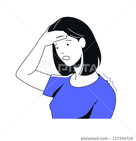 Worried Female - colorful flat design illustration Worried Female - colorful flat design illustration 137344729