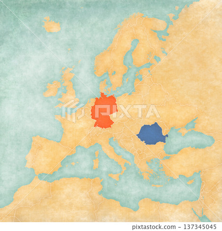 Map of Europe - Germany and Romania Map of Europe - Germany and Romania 137345045