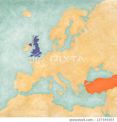 Map of Europe - United Kingdom and Turkey Map of Europe - United Kingdom and Turkey 137345053