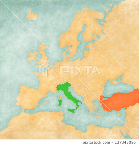 Map of Europe - Italy and Turkey Map of Europe - Italy and Turkey 137345056