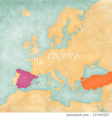 Map of Europe - Spain and Turkey Map of Europe - Spain and Turkey 137345057