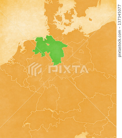 Ocher map of Germany - Lower Saxony Ocher map of Germany - Lower Saxony 137345077